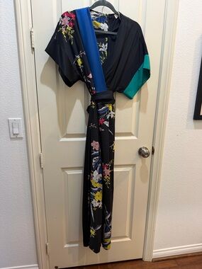 Diane Von Furstenberg Black , blue pink overall  perfect for any occasion